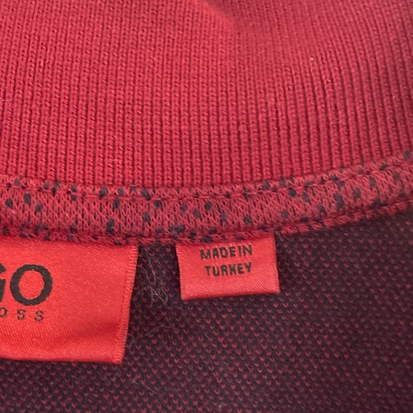 Hugo Boss Red/Black Polo Slim Fit Shirt Men‎ XL Short Sleeve Turkey Made Cotton - Picture 3 of 12